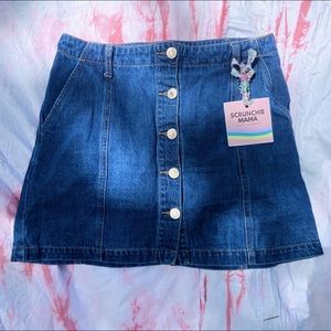 Button-Up Jean Skirt